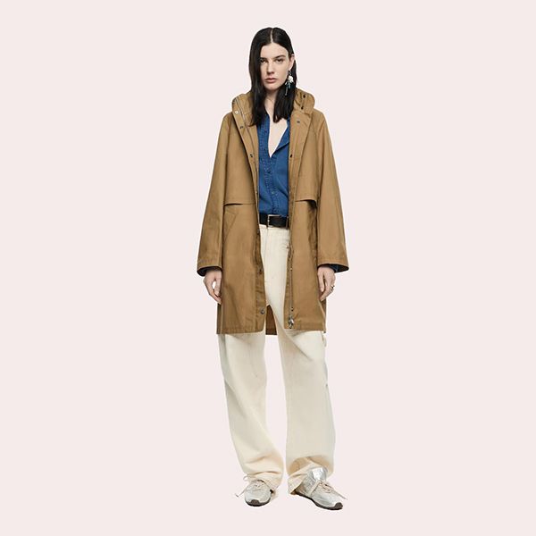 Gabardina de Mujer Recta Algodón Técnico de Bimba y Lola