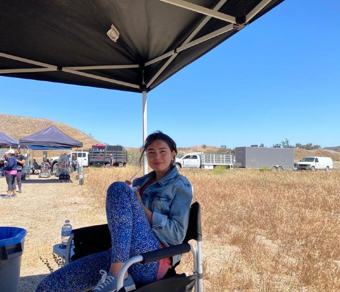 Katya en el set de rodaje de 'Promised Land'