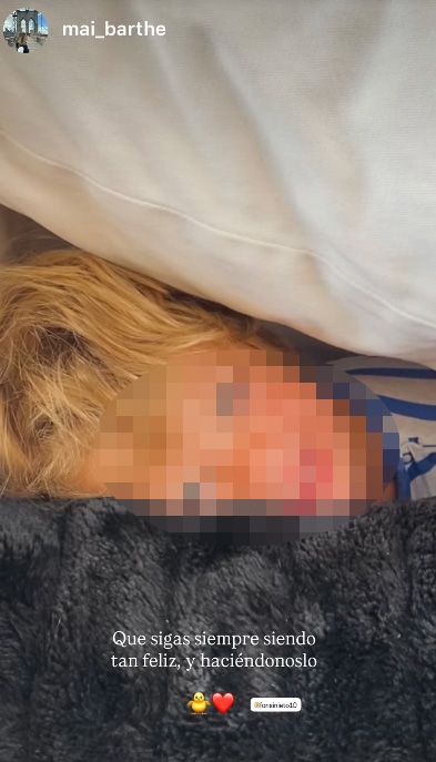 Felicitación de Maider al hijo de su pareja, Fonsi Nieto, que ha sido compartida por el expiloto