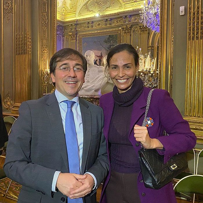 Inés Sastre y el embajador de España en París