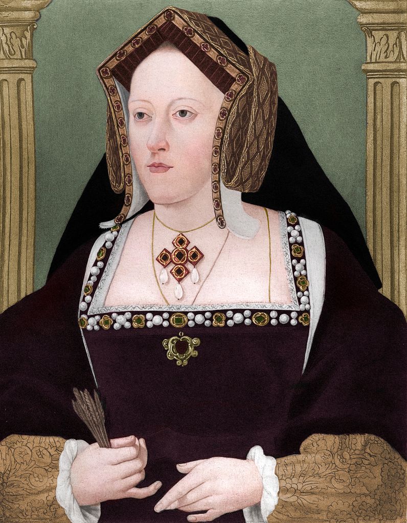 Catalina de Aragon,(1485-1536) reina consorte de Inglaterra como la primera de las seis esposas que tuvo Enrique VIII