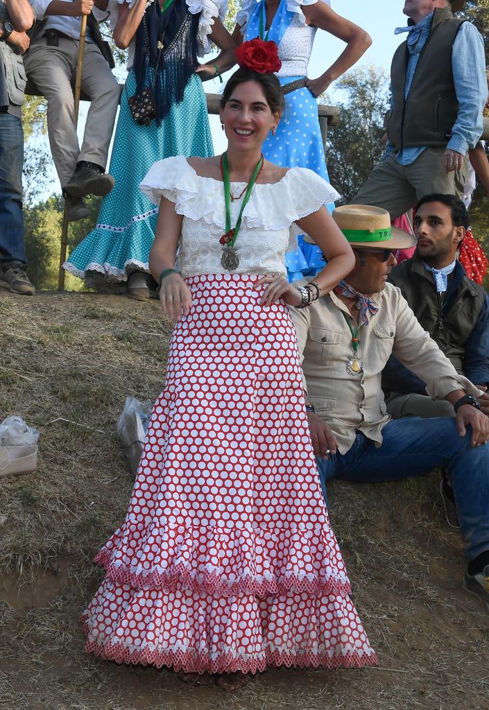 Lourdes Montes en la romería de El Rocío. 