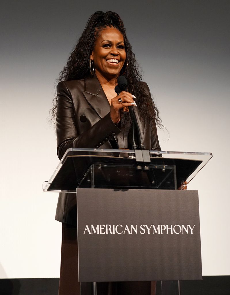 Michelle Obama durante una intervención