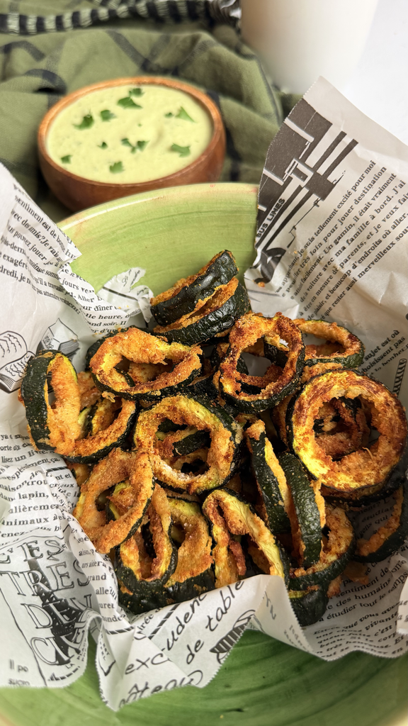 Aros de calabacín con parmesano
