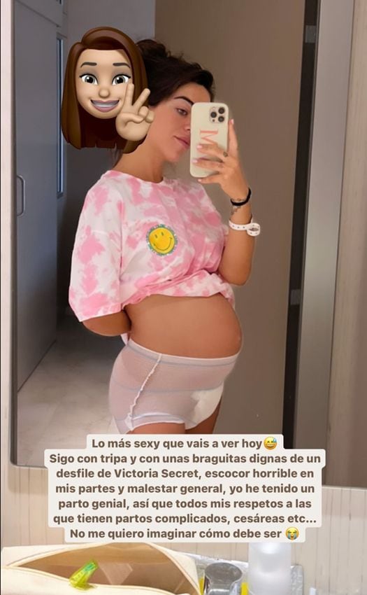 Violeta muestra su cuerpo postparto