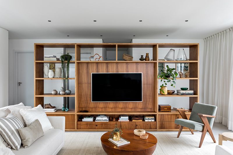 Muebles de madera para decorar un salón de estilo moderno