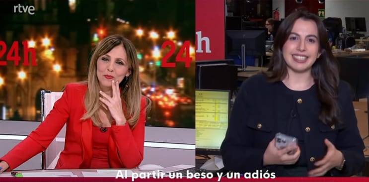 Ángeles Bravo, en el momento de la despedida