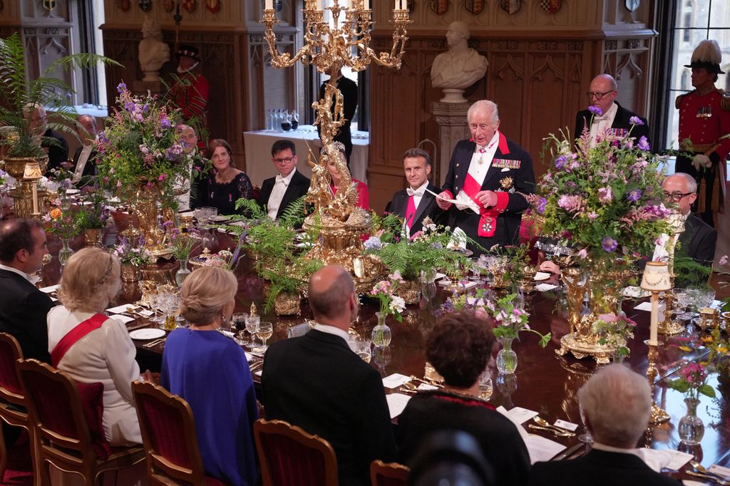Cena de gala en el castillo de Windsor por la visita de Emmanuel y Brigitte Macron
