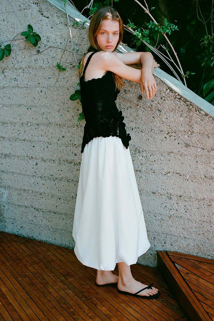 Maxifalda blanca de algodón