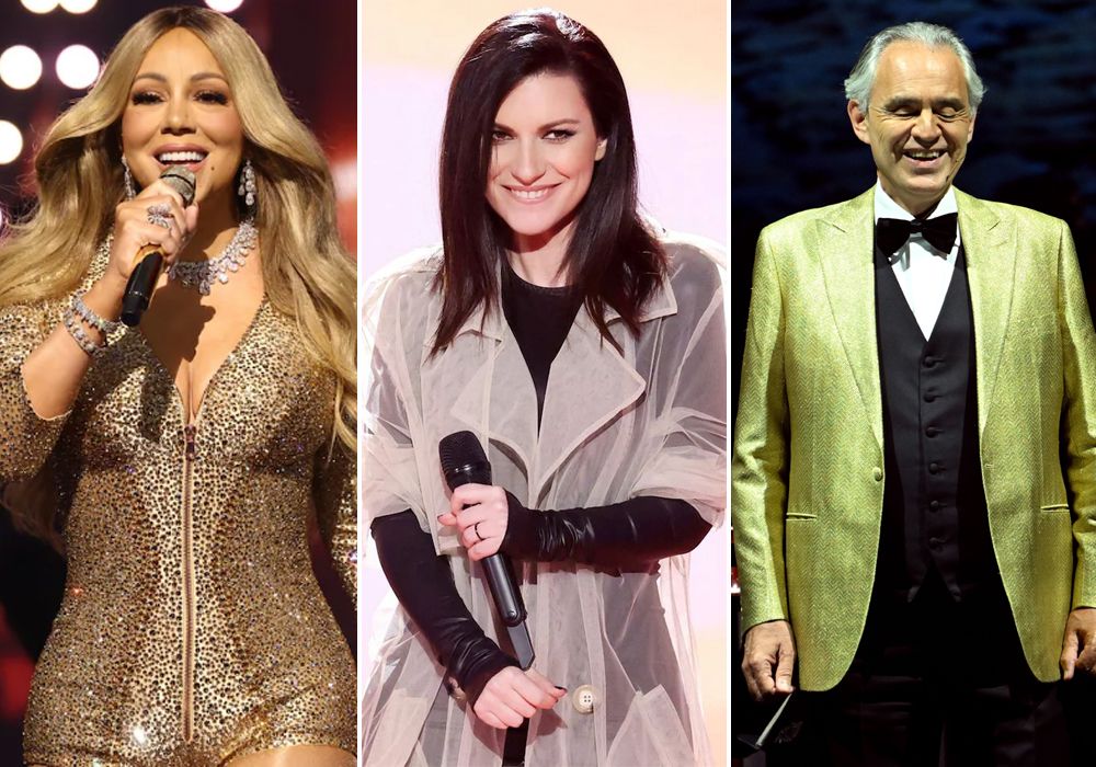 Mariah Carey, Laura Pausini y Andrea Bocelli