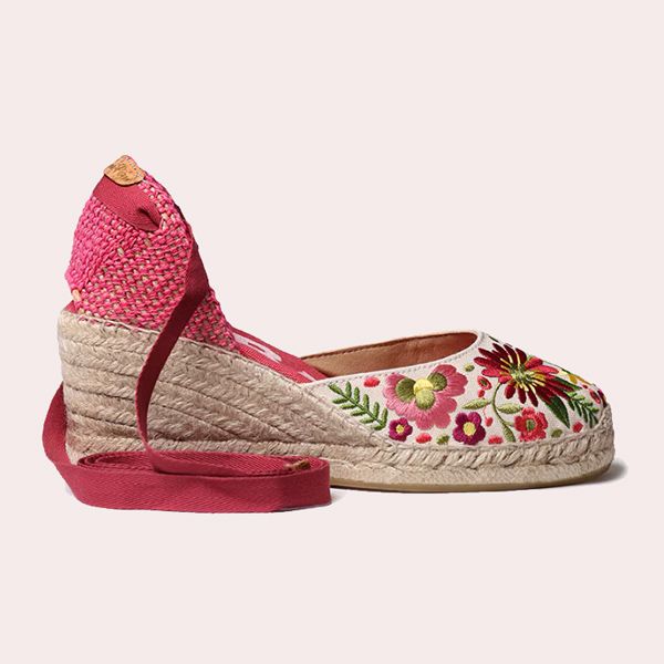 Alpargatas de cuña de mujer estampadas con cintas Toni Pons