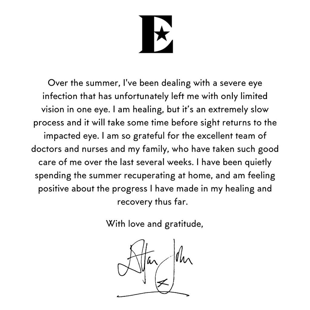 El comunicado del artista