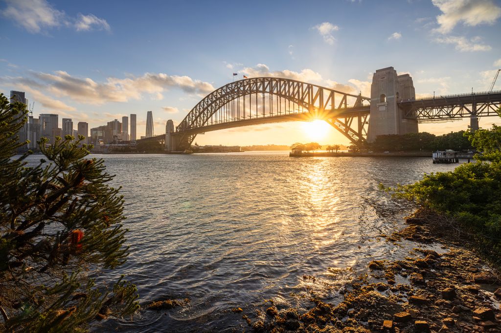 Vistas del Puente del puerto de Sídney desde Milsons Point 