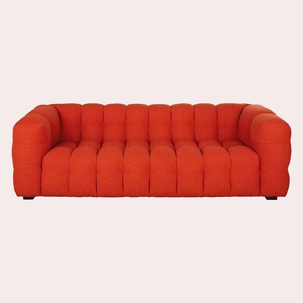 Sofá de 3/4 Plazas de Tela de Rizo Naranja Lilo Maisons du Monde