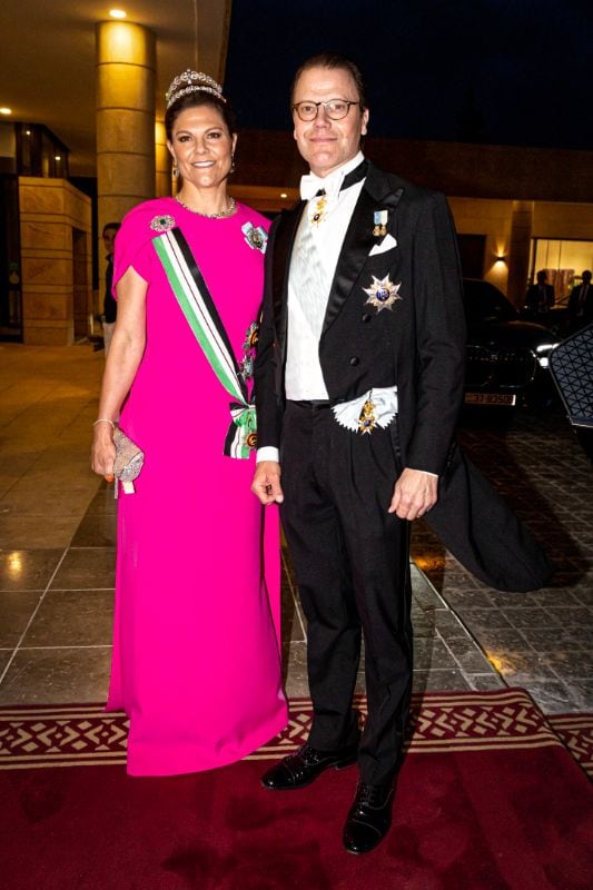 Victoria de Suecia y el príncipe Daniel en la boda de Hussein de Jordania