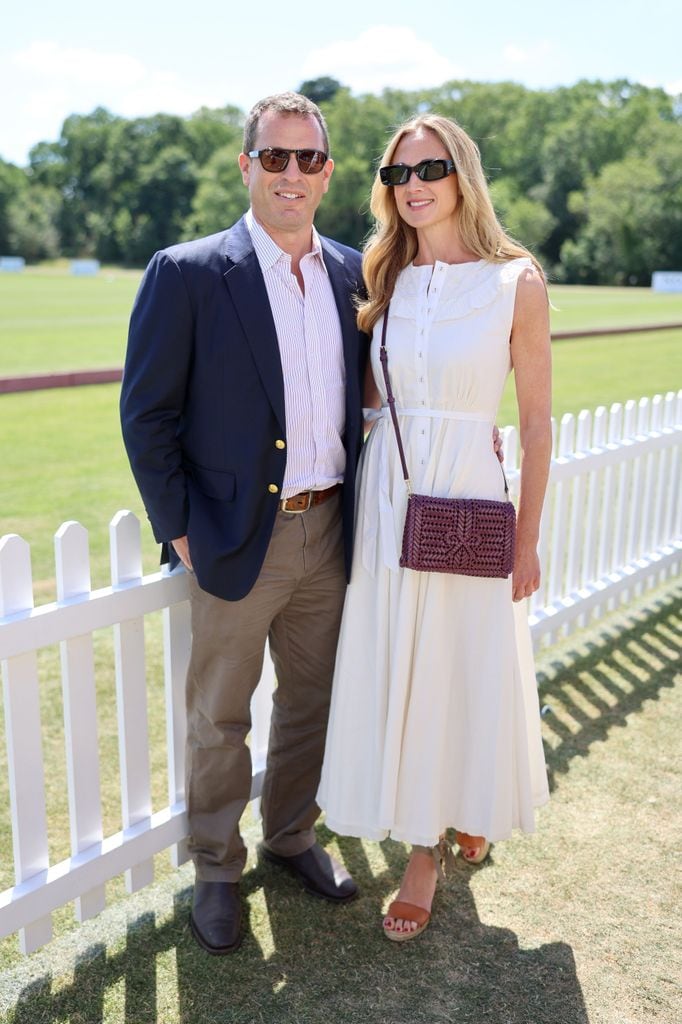 WINDSOR, ENGLAND - JULY 11: Peter Phillips and Harriet Sperling attend the Royal charity polo cup at Flemish Farm on July 11, 2025 in Windsor, England.  (Photo by Chris Jackson/Getty Images for Outsourcing Inc Royal Charity Polo Cup Cup)