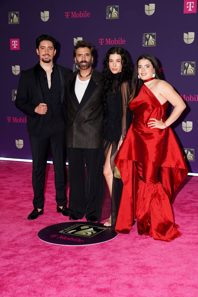 MIAMI, FLORIDA - FEBRUARY 20: Alejandro FernÃ¡ndez and Camila FernÃ¡ndez attend Univision's 37th Premio Lo Nuestro at Kaseya Center on February 20, 2025 in Miami, Florida. (Photo by Sergi Alexander/Getty Images)