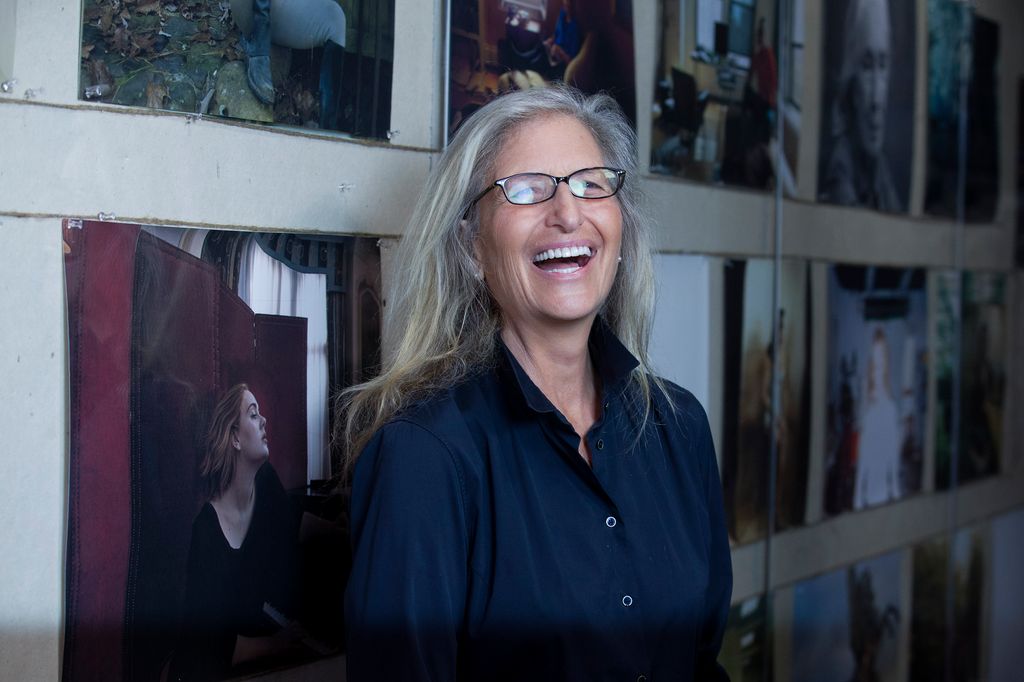 La fotógrafa Annie Leibovitz en su exposición "Women: New Portraits" en Londres, 2016.