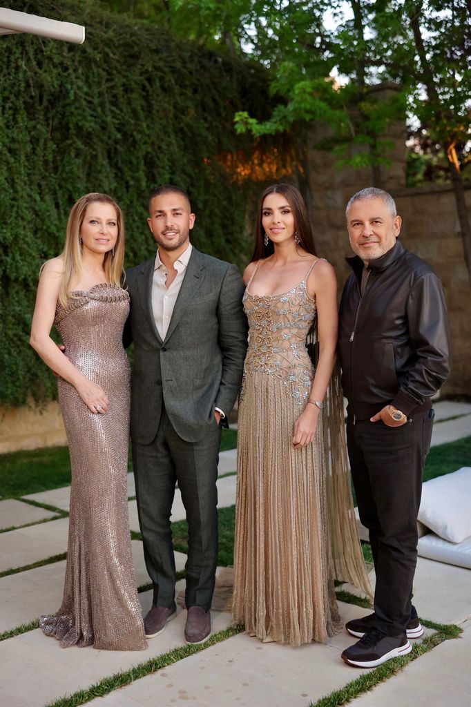 Los padres de Celio, Elie Saab y Claudine Saab, con la pareja