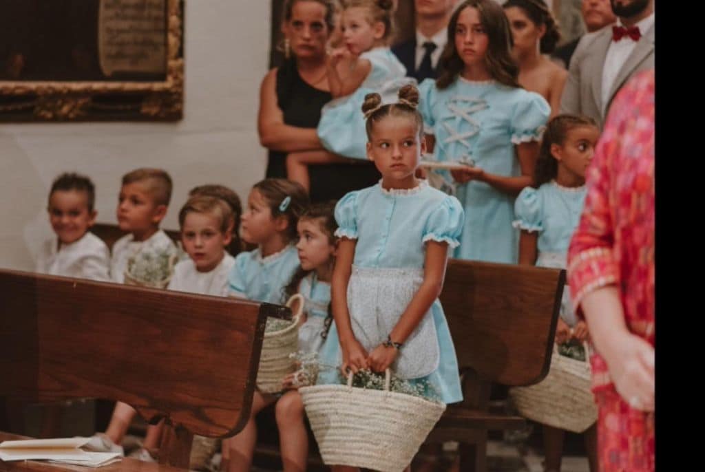 Niños de arras modernos para bodas de verano azul