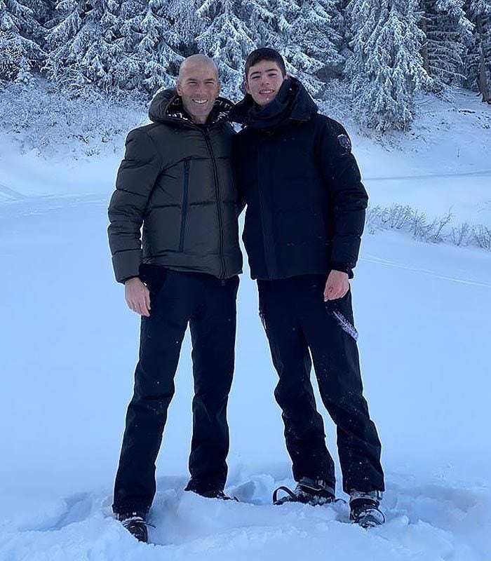 Zinedine Zidane y su hijo Elyaz 