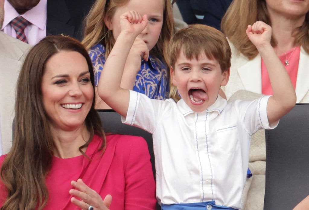 Kate Middleton con el príncipe Louis en el Jubileo de Platino de Isabel II de 2022 en Londres