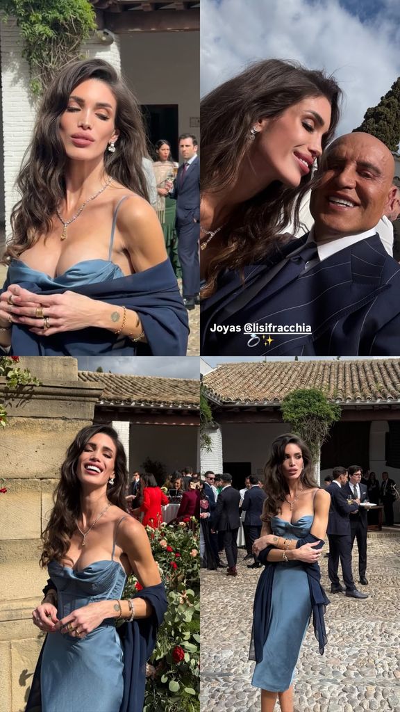 Marta López Álamo, junto a Kiko Matamoros en la boda de su hija Irene