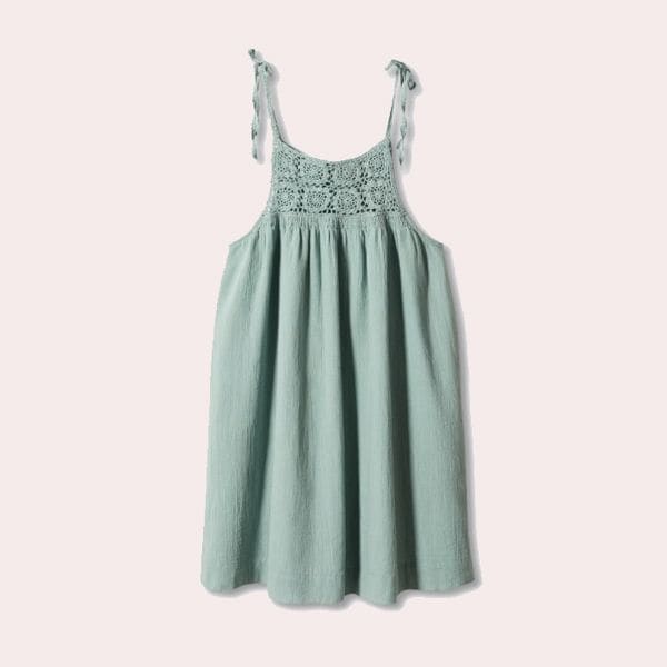 Vestido paneles crochet Mango