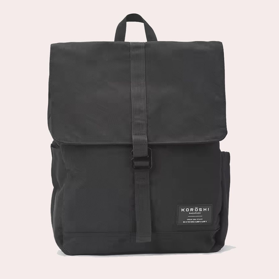 Koroshi - Mochila para hombre con varios bolsillos y cierre de solapa