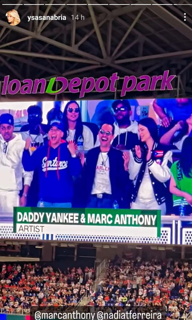 Daddy Yankee, Marc Anthony y Nadia Ferreira