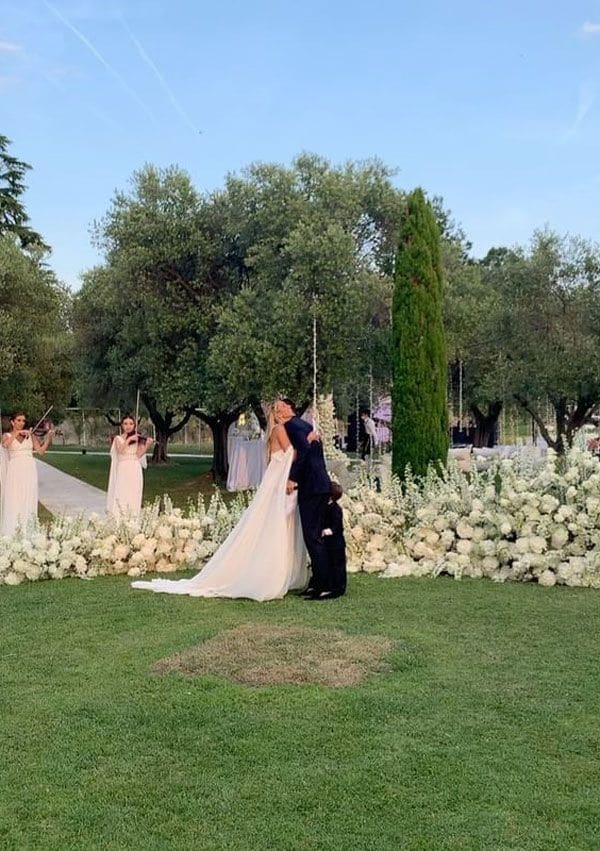 Alice Campello y Álvaro Morata celebrando su reboda