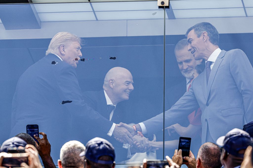 Donald Trump, Gianni Infantino, el rey Felipe VI y Pedro Sánchez.