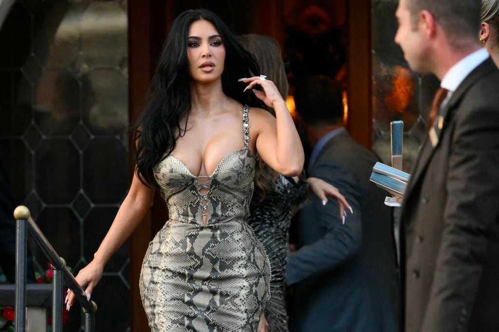 Kim Kardashian en la preboda de Lauren Sanchez y Jeff Bezos