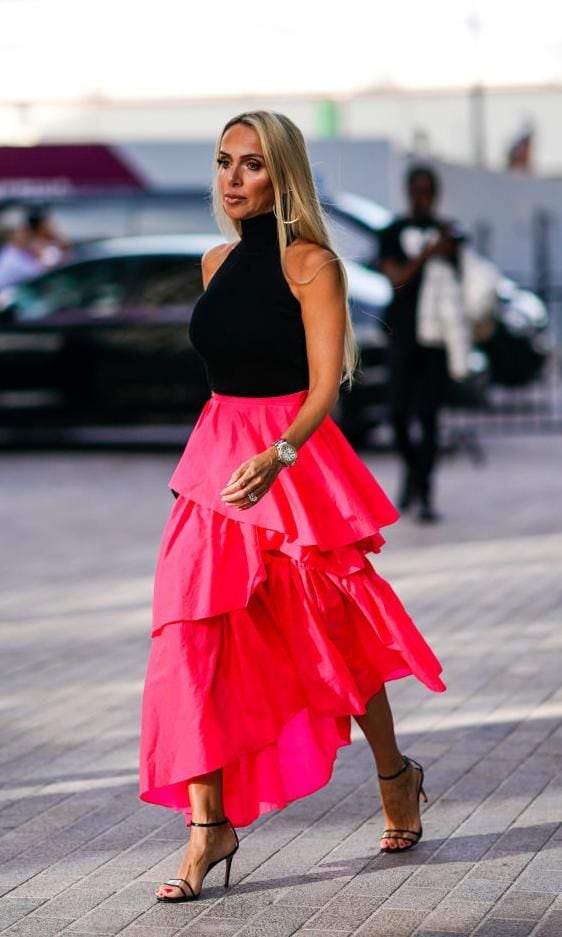 las faldas con capas y volantes son tendencia