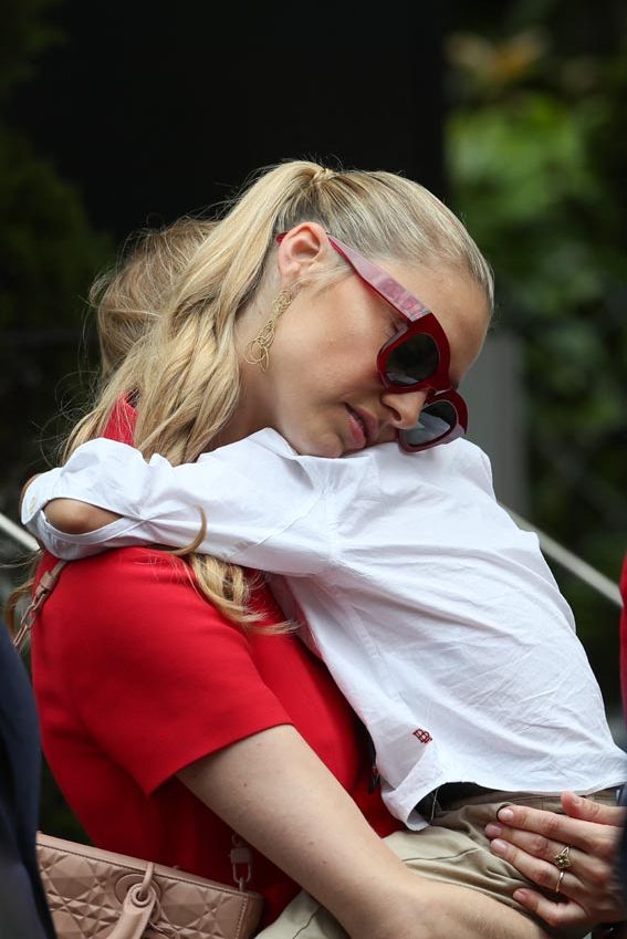 Beatrice Borromeo con su hijo Francesco