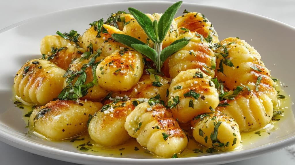 Ñoquis con mantequilla y salvia