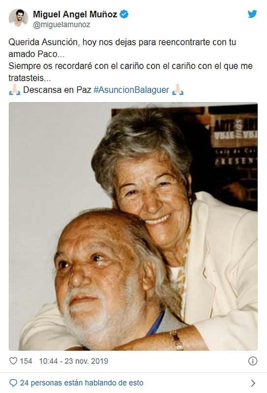 Compañeros y amigos del mundo del espectáculo recuerdan emocionados a Asunción Balaguer 