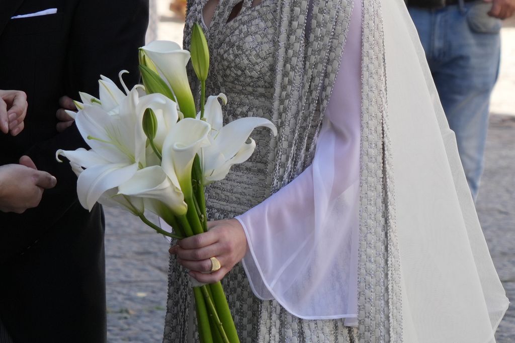 El detalle del ramo de la novia