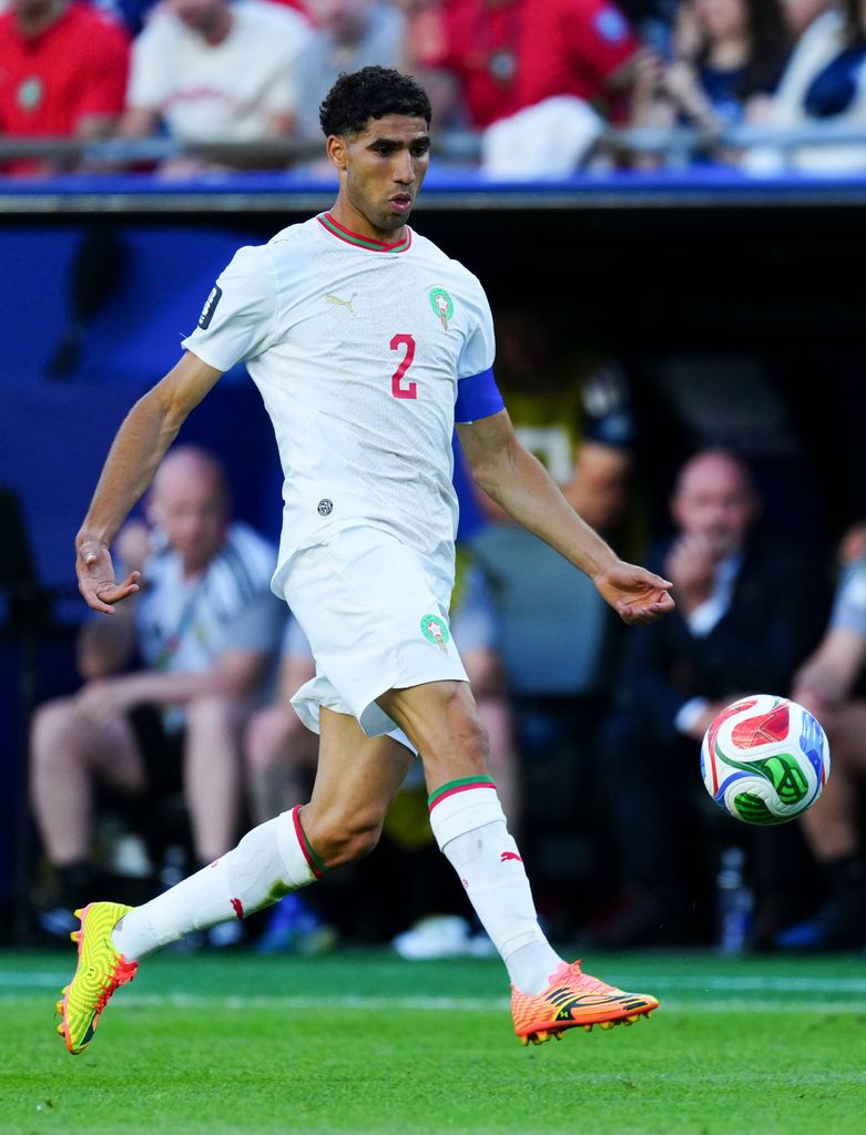 Achraf Hakimi, durante el partido entre Escocia y Marruecos del Mundial de la FIFA 2026, disputado el 19 de junio en el Boston Stadium de Foxborough (Massachusetts, Estados Unidos)