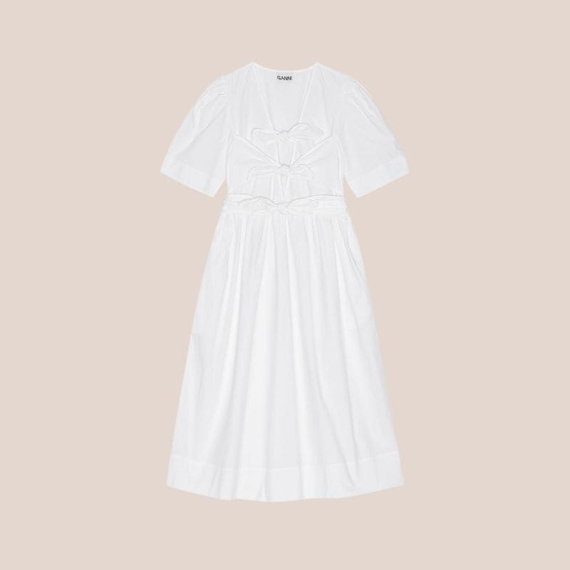 vestido blanco con lazos