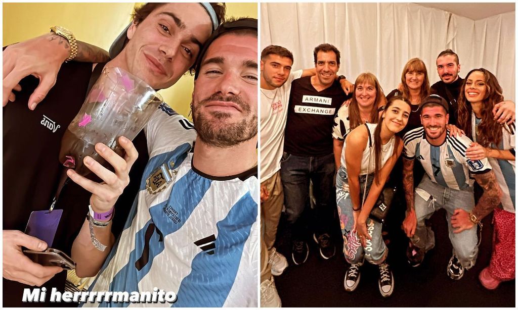 Rodrigo De Paul con la familia de Tini