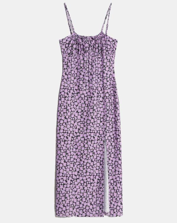 vestido lila bershka