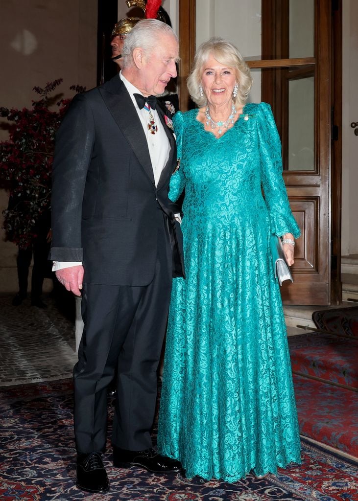 El rey Carlos III y la reina Camilla durante la visita de Estado s Italia en abril de 2025.