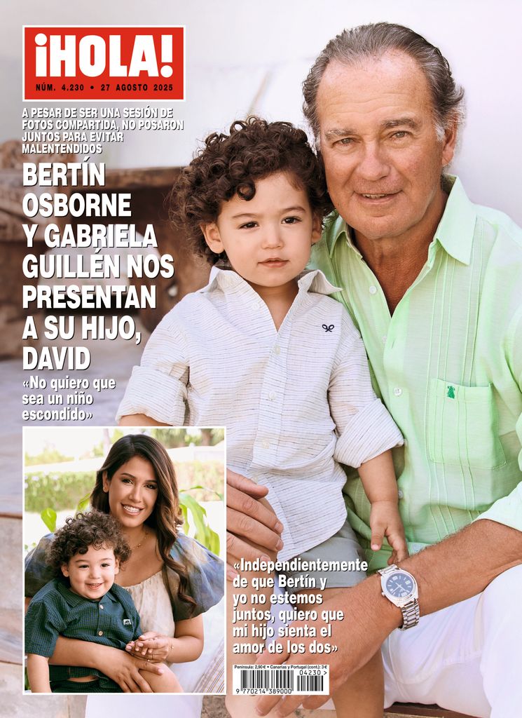 Portada de Bertin Osborne y Gabriela Guillen presentando a su hijo