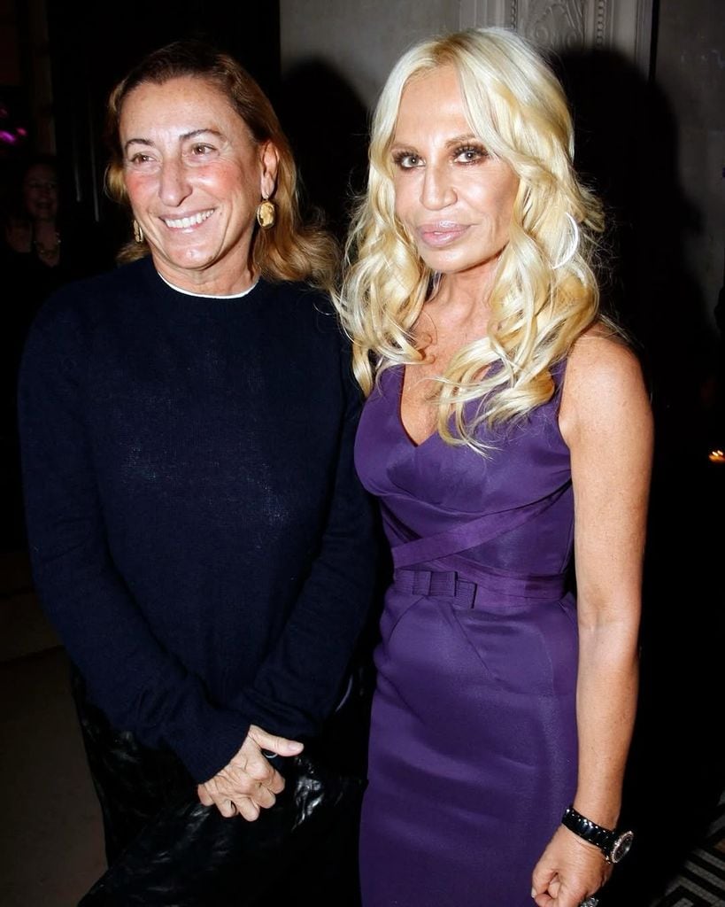 Miuccia Prada y Donatella Versace