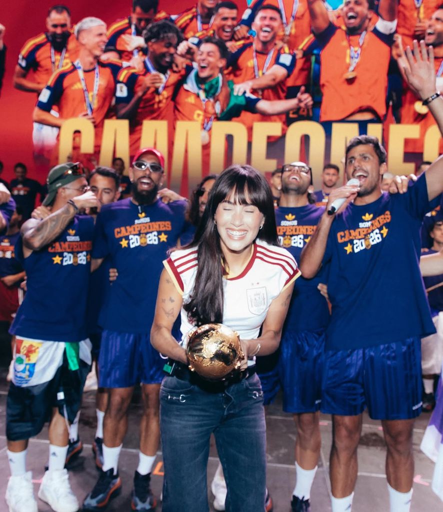 Aitana en la celebración del Mundial en Madrid