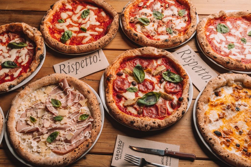 Diferentes pizzas de Grosso Napoletano que también se suma a la Pizza Week Spain 2025