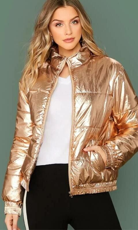 jacket dorada metalizada de shein