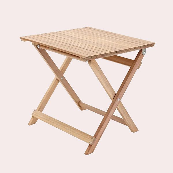 Mesa auxiliar de jardín de acacia Solis marrón de 50x50x50 cm Leroy Merlin