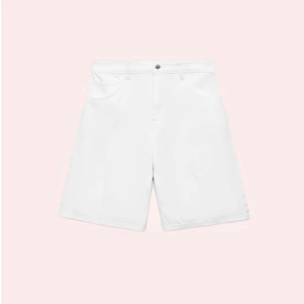 Bermudas denim tiro alto de Mango